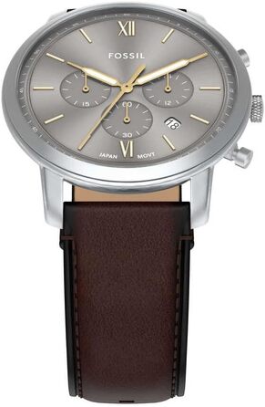 Годинник чоловічий Fossil Neutra Chronograph, кварцовий, шкіряний ремінець (коричневий/срібний)