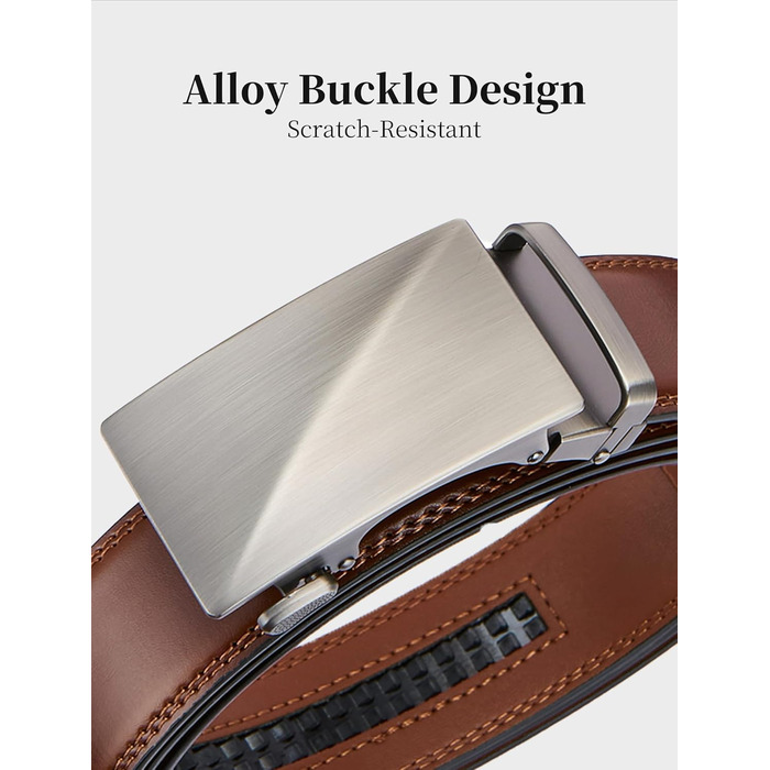 Чоловічий шкіряний ремінь на пряжці, 3,5 см, регульований, для джинсів, комфортна посадка (46-52W, C-tan)