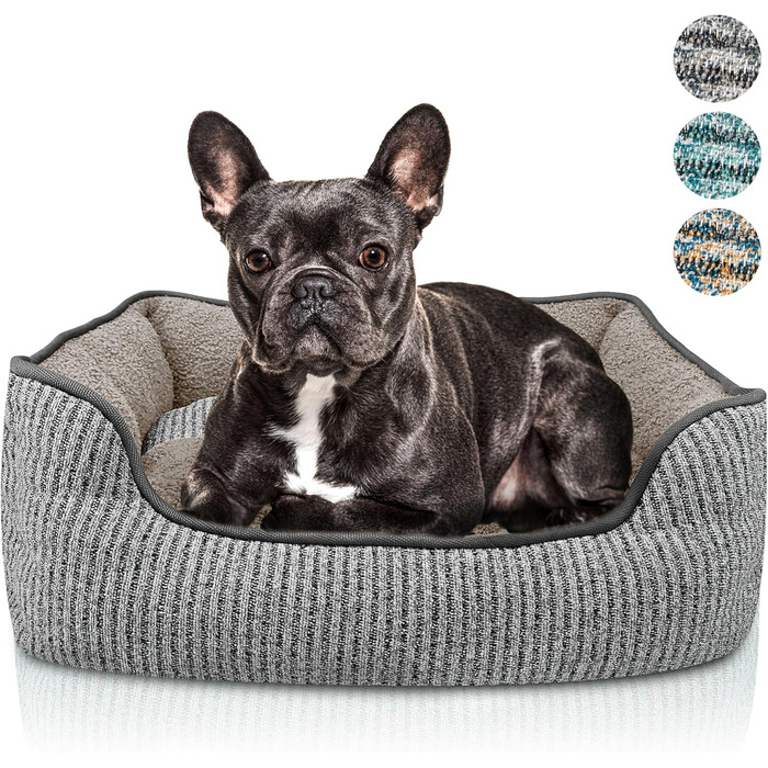 Ліжко для собак та котів, корзина для собак, диван для собак, подушка для собак, ліжко для котів, подушка для котів, S, зелений, M (60x50x20 см, сірий), миється, не слизьке, знімний наповнювач, плюшеве, тепле