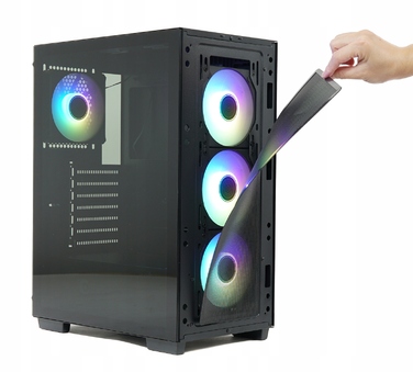 Корпус ZENPC Flow TG Black ARGB Midi Tower, чорний