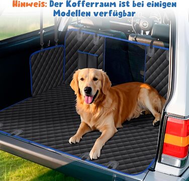 Водонепроникний килимок для собак у машину з боковинами та сіткою, захист для заднього сидіння, ремені безпеки та захист багажника, чорний/сірий