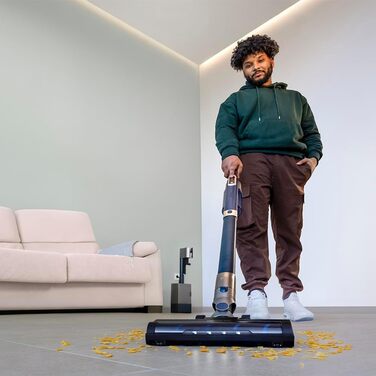 Бездротовий пилосос Cecotec Conga Rockstar 5500 Hurricane Station Flex Max: 220AW, 700W, станція самостійного очищення, 90 хв роботи, антизаплутана щітка, гнучкий шланг, циклонна технологія (Scoba 2100 + самоочищення)