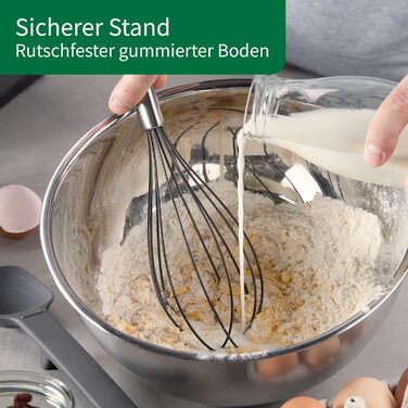 Нержавіюча чаша для кухні Fackelmann Chefkoch Bonn – 4.0 л з антиковзним дном, 1.25 л для салатів, тіста та іншого. Якісна, придатна для миття в посудомийній машині, діаметр 17.7 см, висота 8 см