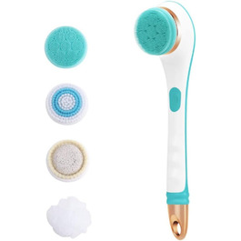 Electric Body Scrub Brush - Rechargeable Silicone Exfoliating Shower Brush for Back & Body Massage