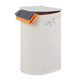 Relaxdays Bamboo Laundry Basket Oval