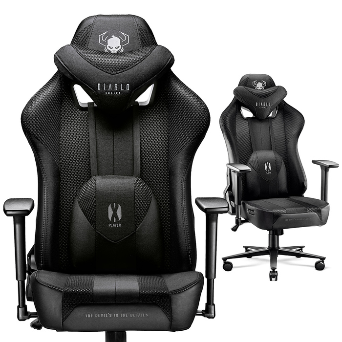 Ігрове крісло Diablo Chairs X-Player 2.0, тканина, чорне