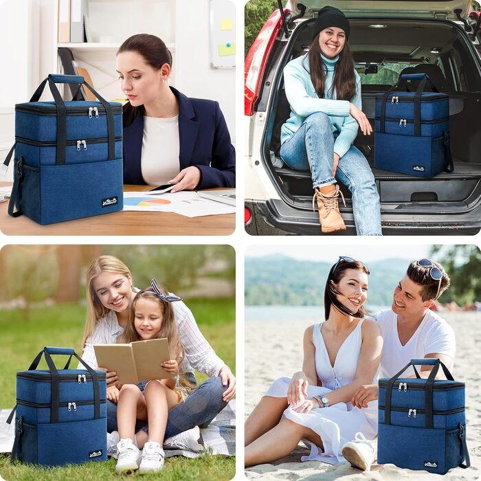 Термосумка Viedouce 21L: ізольована сумка-холодильник для пікніків та подорожей (синій)