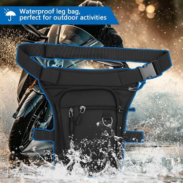 Водонепроникна нагрудна/стегнова сумка на ногу для мотоциклістів, чоловіків та жінок. Багато кишень, для кемпінгу, піших прогулянок, велоспорту та бігу.