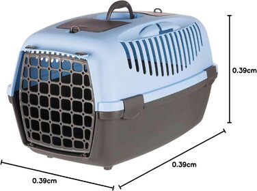 Трійзі Капрі 3 - переносна клітка для тварин з відкритим верхом, S, 40x38x61 см, світло-сірий/темно-синій