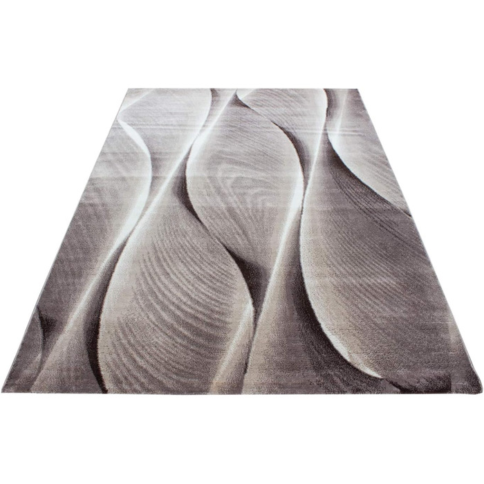 Килим для вітальні HomebyHome 120x170 см, прямокутний, чорно-сірий, короткий ворс, дизайн з дерева. Підходить для спальні, їдальні, кухні. М'який, легко миється.