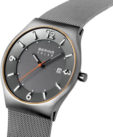 Годинник Bering чоловічий Solar, 40 мм, корпус з нержавіючої сталі, циферблат, браслет Milanais, сапфірове скло, 5 ATM, 14440 (14440-073-A)