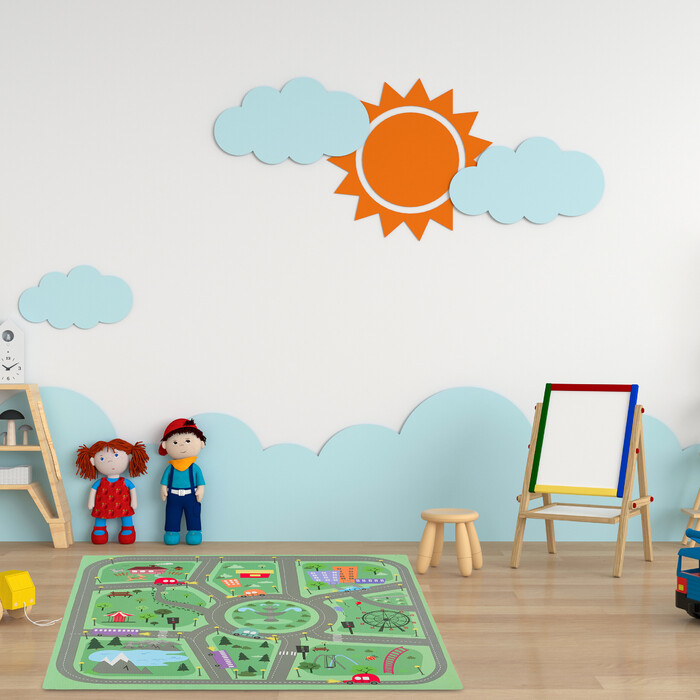Relaxdays City Puzzle Mat