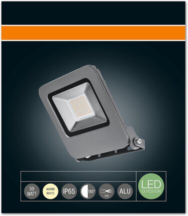 Світлодіодний прожектор Osram Endura Flood для вулиці, тепле біле світло, 226×201×37 мм