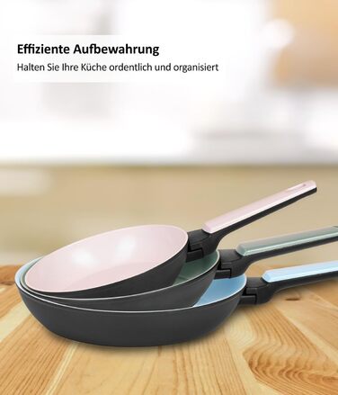 Набір сковорідок Genius Cerafit Trend Pastell Edition (3 шт.): 20 см, 24 см, 28 см. Покриття Cerafit, підходить для індукції, для смаження м'яса, овочів, панкейків та крепів.