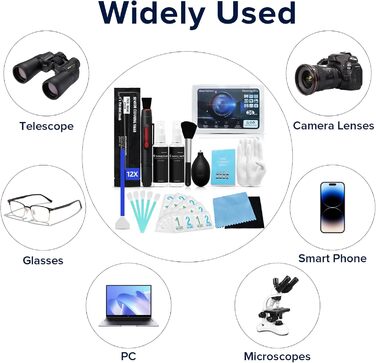 Набір для чищення камери 36-в-1: повний формат, Lenspen, повітряний дмух, пензлі, очищувач, серветки для лінз. Сумісний з Canon, Sony, Nikon, Pentax DSLR