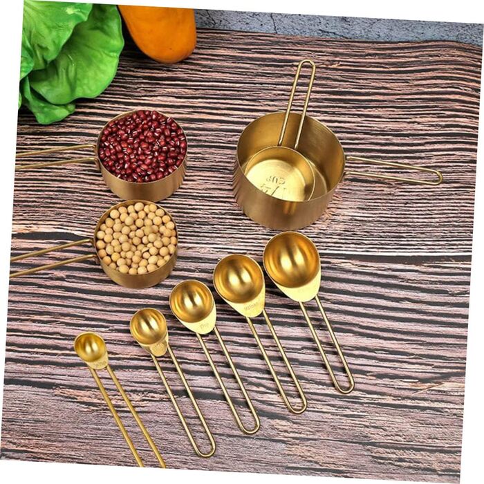 DECHOUS 3-Piece Measuring Spoon Set Stainless Steel Measuring Cup for Moving In, Christmas Gift, Christmas Presents, Paper, Mini, Professional Measuring Cup, Baking Accessories, Stainless Steel, Golden