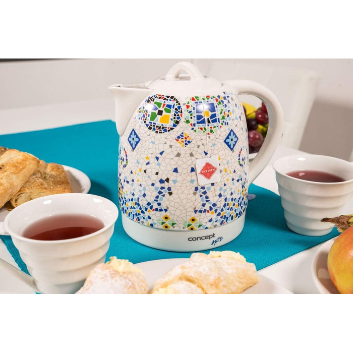 Електричний чайник Concept RK2391, 1.7 л, білий з візерунком