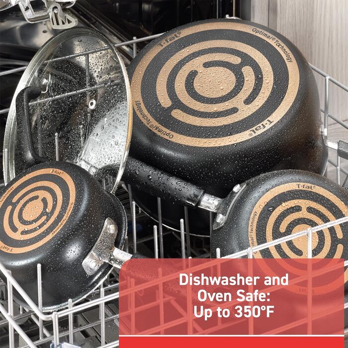 Набір посуду T-fal Signature антипригарний, 12 предметів, жароміцний до 350°C, для плити та духовки, чорний