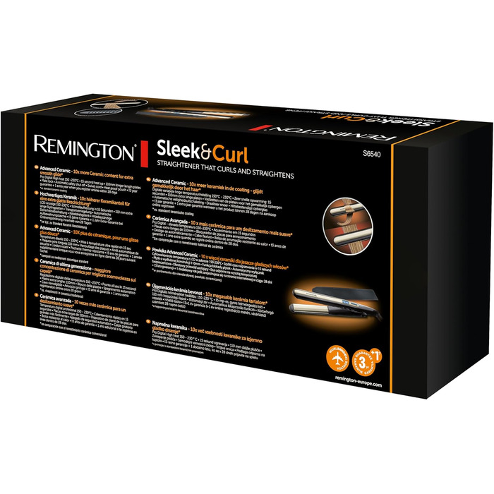 Випрямляч для волосся Remington S6500 Sleek & Curl з турмаліновою керамікою, LCD-дисплеєм, 150-230°C