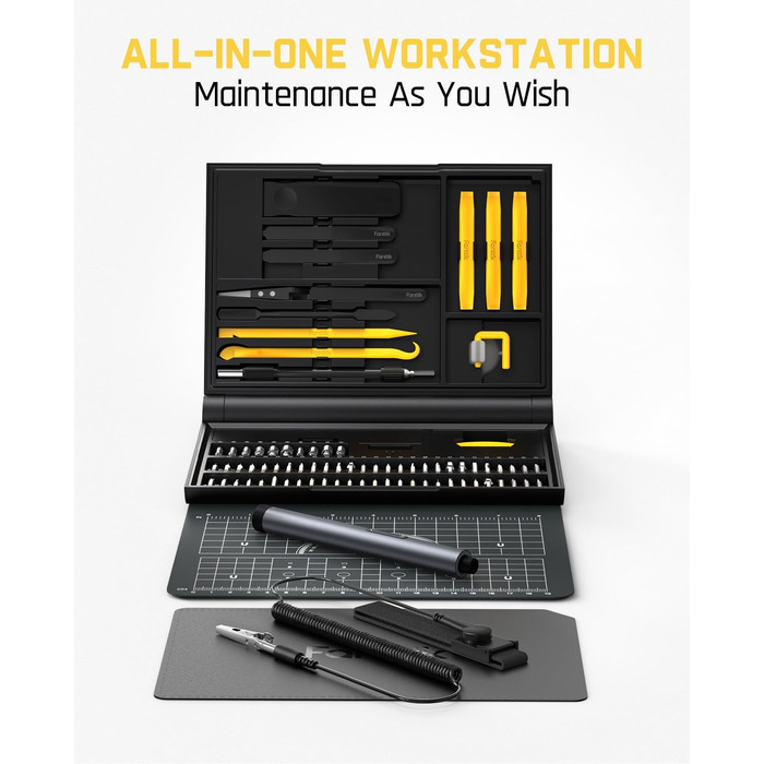 Набір прецизійних викруток Fanttik E1 NEX Workstation з 64 бітами, 12 фіксувальними інструментами, 2 моменти, до 3 Нм. Інструмент для ремонту телефонів, ноутбуків, камер, годинників