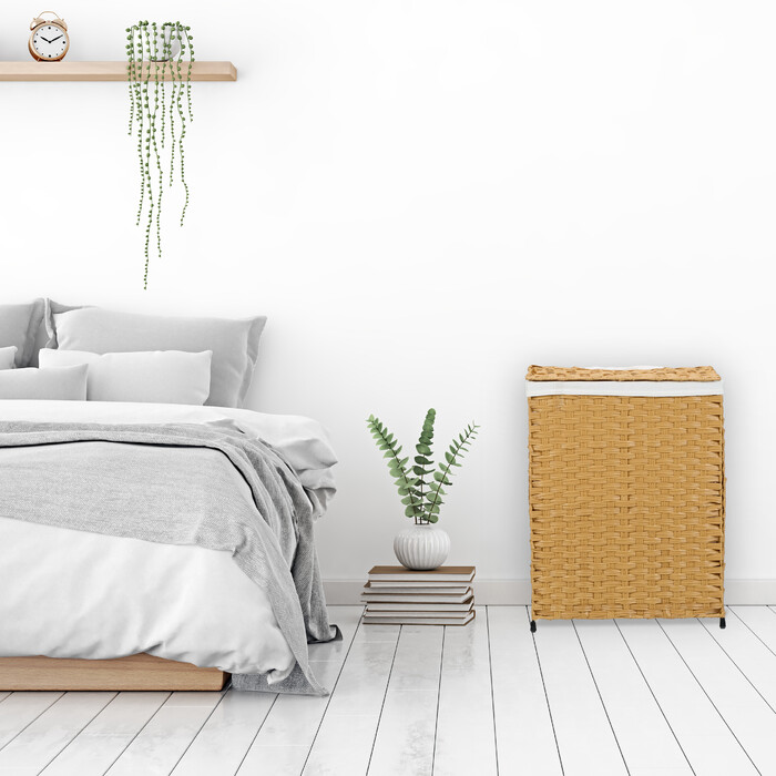 Relaxdays Laundry Basket Rattan-Look 90 L