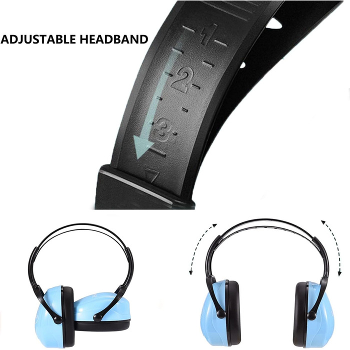 Навушники для захисту вух для малюків 0-2 роки - шумозахисні навушники для літака, сну та повсякденного використання | Регульовані, м'які та легкі для новонароджених та малюків, (дитячий блакитний)