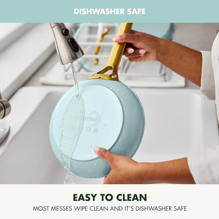 GreenPan Reserve Pro сковорода з антипригарним покриттям, 20.3 см, кераміка, без PFAS, нержавіюча сталь, для плити та духовки, блакитний колір