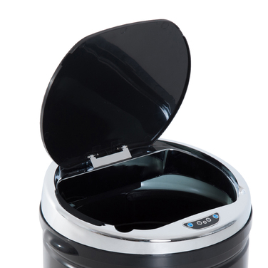 HOMCOM Sensor Trash Can 42L, Electric Automatic Waste Bin with Lid, Stainless Steel, for Bathroom, Office, Kitchen, Dining Room, Steel, Black | Aosom