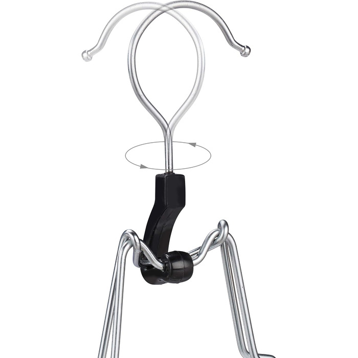 Relaxdays Trouser Hanger, Wood, 12 Pack, 360° Swivel Hook, Felt Protection, HBT 17 x 25 x 2.3cm, Clothes Hanger Pants, Black