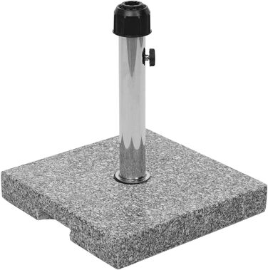 Mendler Umbrella Stand HWC-F92, Umbrella Stand, Granite - 23kg, Square, Grey