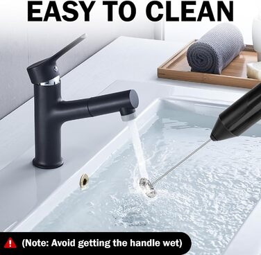 Електричний піногасник для кави TonJin: матча, лате, капучино, фраппе, шоколад. Нержавіюча сталь 304, чорний