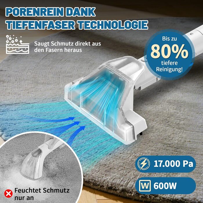 Пристрій для чищення м'яких меблів та килимів, 600W, 17kPa, миючий пилосос, з миючим засобом, компактний, для килимів, диванів, автомобільних сидінь та соф
