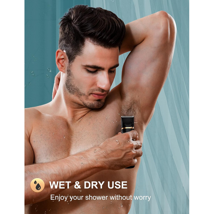 Електричний триммер для чоловіків 3-в-1 Intimrasierer: триммер для носа, обличчя та тіла, IPX7, чорний