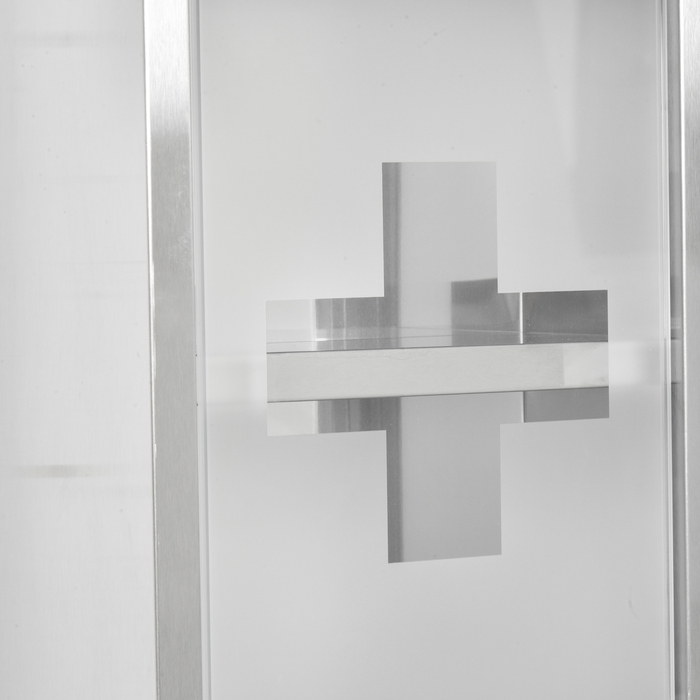 Kleankin Medicine Cabinet First-Aid Cabinet 20x12x58cm Stainless Steel with Frosted Glass in Silver, ideal for Home & Office