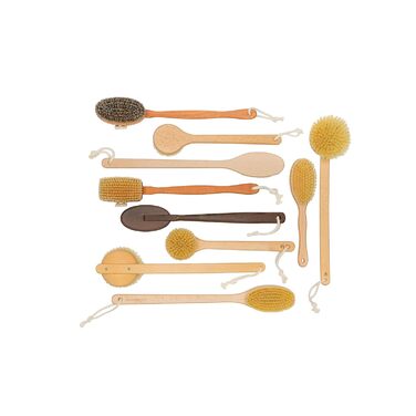 Redecker bath and foot brush with extra-long handle made of oiled beechwood, stiff Tampico fiber bristles, exfoliating skin, 61 cm, Made in Germany