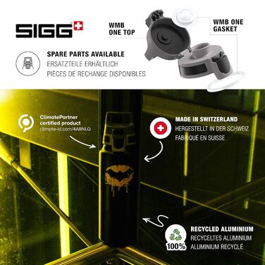 SIGG - Aluminum Drinking Bottle - WMB ONE - Made in Switzerland - ClimatePartner Certified - Carbonated Beverage Safe - Leak-Proof - Featherlight - BPA-Free - Outdoor - 0.75L & 1L