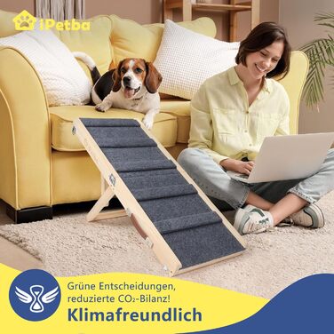 Сходинки для собак на ліжко та диван – м'які, антиковзні, складані, регульовані, портативні, до 16 кг, сірі