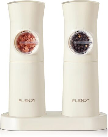 Gravity Electric Salt and Pepper Grinder Set, 2-Piece Set Rechargeable Electric Salt and Pepper Shakers with USB-C Charging Station, Electric Spice Mill for Dry Spices