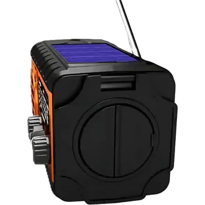 Радіостанція на сонячній батареї та з ручним заводом 20000mAh, AM/FM/SW, USB-зарядка, SOS-сигнал, для кемпінгу та надзвичайних ситуацій, оранжевий