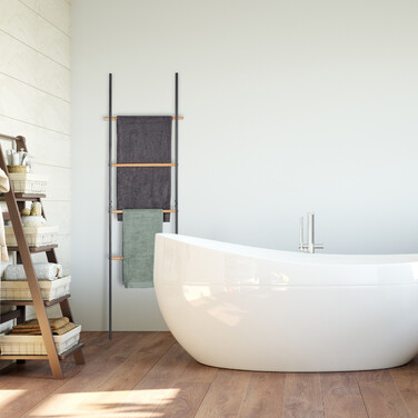 Relaxdays Towel Rail Wood & Metal