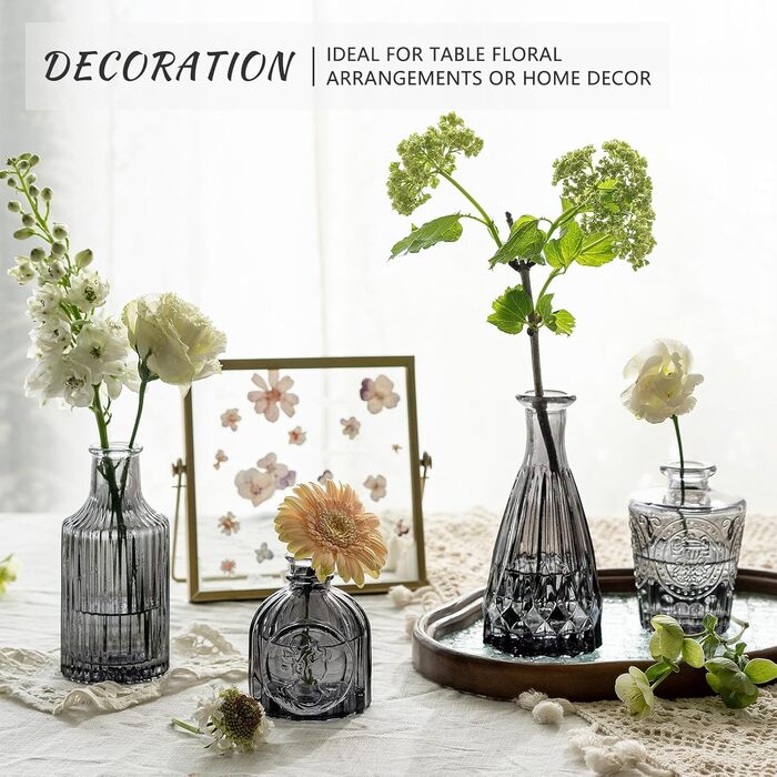 Набір ваз Knospenvasen (12 шт.), чорні вази для квітів, міні вази для декору столу, вінтажний стиль