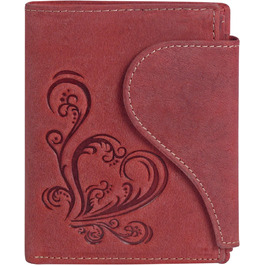 Harrys-Collection Women's Vintage Wallet with Heart Special Edition, Sizes: One Size, Colors: Red, Leather, RFID Protection