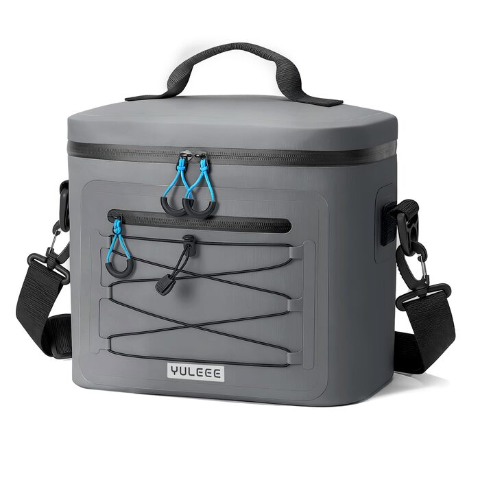 Термосумка-холодильник 15/24L, водовідштовхуюча, для пікніків, пляжу, кемпінгу, офісу, транспортування продуктів, сіра