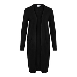 Жіночий кардиган Vila Viril Longline XXL чорний (Black) - в'язаний подовжений жакет