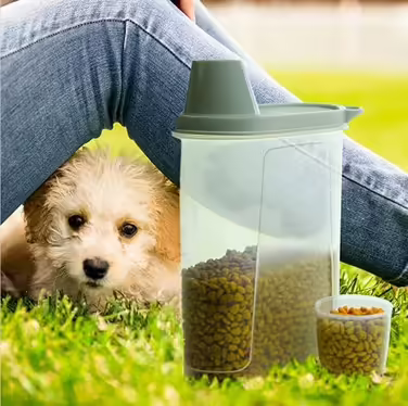 2-Pack Airtight Dog Food Storage Containers, Waterproof Storage Containers for Cat Food with Measuring Cup, Food Container Storage, 2300ml