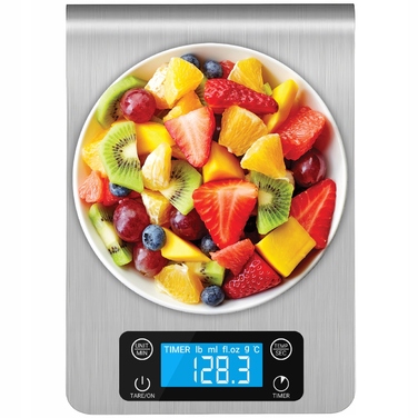 Електронні кухонні ваги 1г - 5кг з сенсорними кнопками, таймером та термометром