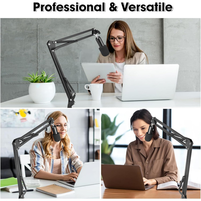 Підставка для мікрофона ChromLives для Razer Seiren X, з поп-фільтром, вітрозахистом та кабелетримачем, 5/8 адаптер