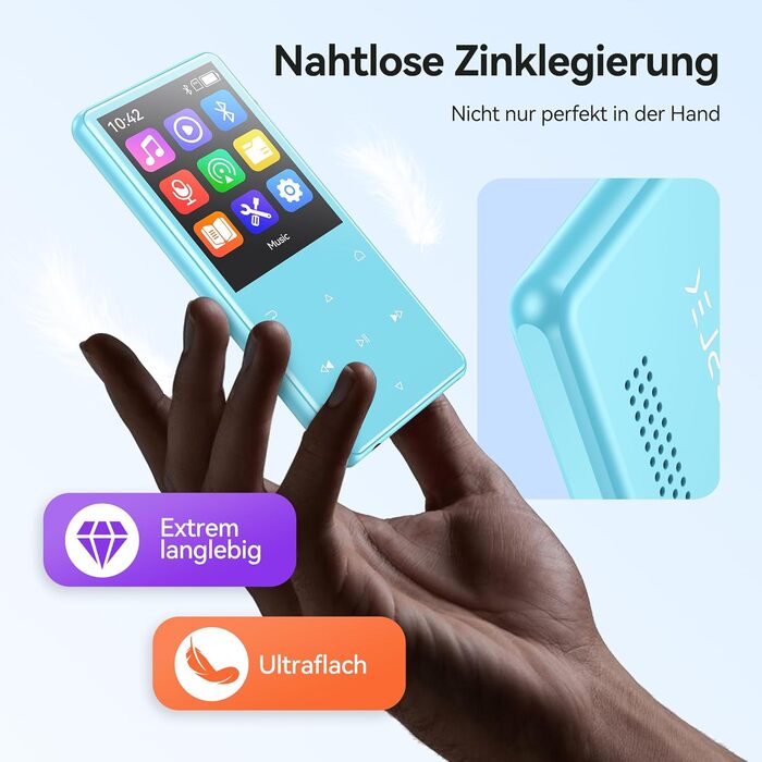 MP3 плеєр AGPTEK 128 ГБ Bluetooth 5.4, 2.4