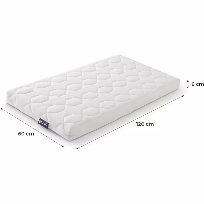 gowoll 70x160 cm cold foam mattress with anti-suffocation channel 6 cm height baby mattress for cot, children's bed, cabin bed and travel cot (Wave Baby) (Baby Mattress, 60 x 120 cm)