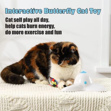 18 PCS Interactive Automatic Butterfly Cat Toy with Kitten Play Balls for House Cats Adults - 18 Pack Gift (red)